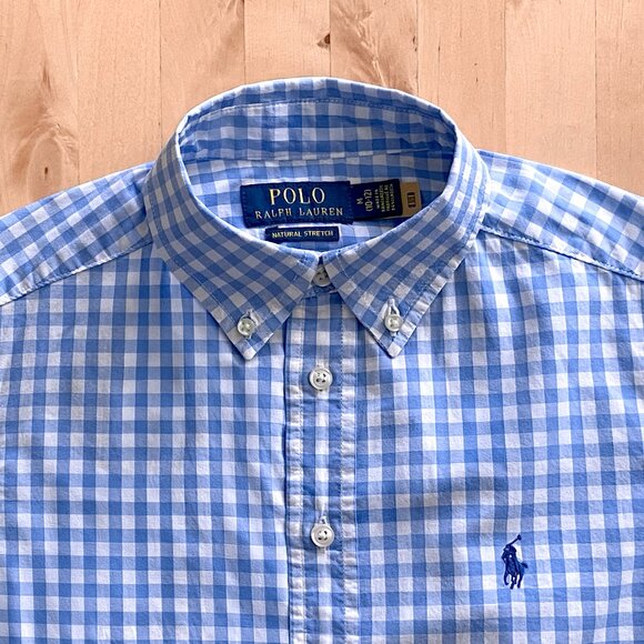Polo Ralph Lauren Gingham Cotton Poplin Shirt Boys Medium - Picture 2 of 5